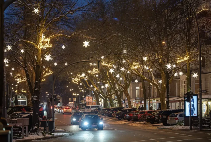 Weihnachtsbeleuchtung Straßenbeleuchtung in Harvestehude und Eppendorf