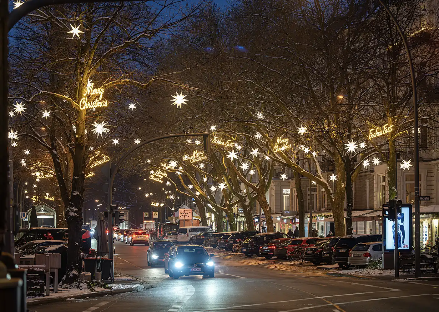Weihnachtsbeleuchtung Straßenbeleuchtung in Harvestehude und Eppendorf